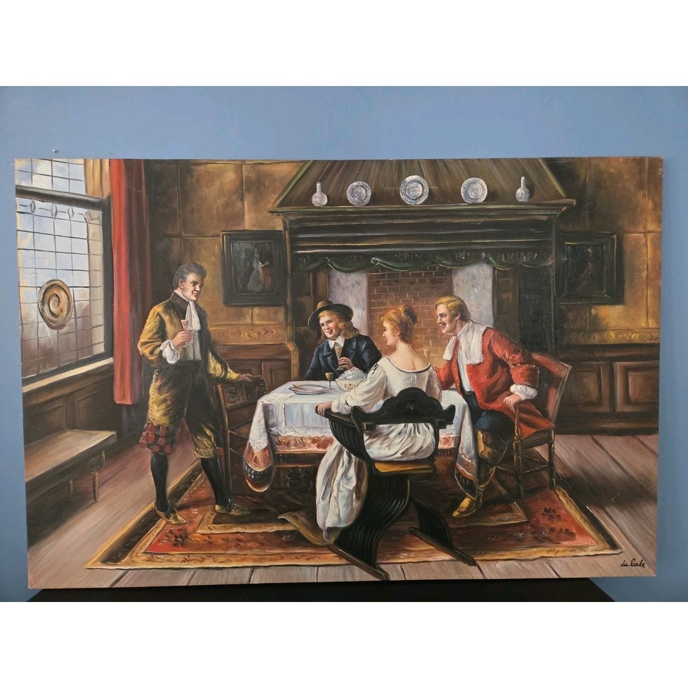 Large Signed Reproduction After A Schroder To Grace And Beauty On Canvas 36 x 24